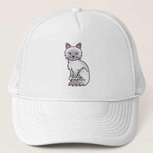 Lilac Point Birman v Ragdoll Cute Cartoon Cat Trucker Hat