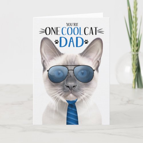 Lilac Point Siamese Cat Fathers Day One Cool Cat Holiday Card