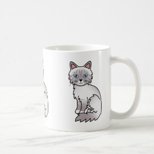 Lilac Point Tabby Birman / Ragdoll Cat Cartoon Art Coffee Mug