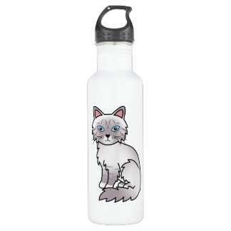Lilac Point Tabby Birman / Ragdoll Cat Drawing Stainless Steel Water Bottle