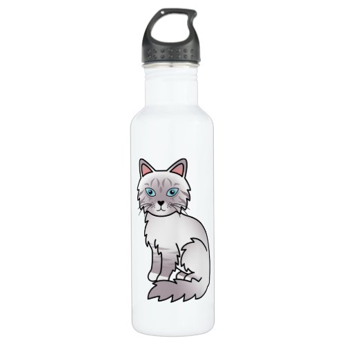 Lilac Point Tabby Birman  Ragdoll Cat Drawing Stainless Steel Water Bottle