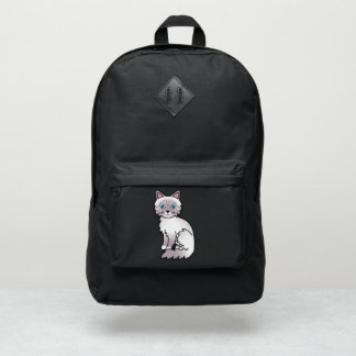 Lilac Point Tabby Birman Ragdoll Cute Cartoon Cat Port Authority® Backpack
