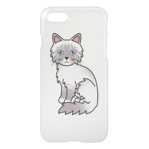 Lilac Point Tabby Birman/Ragdoll Cute Cartoon Cat iPhone SE/8/7 Case