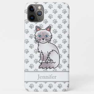 Lilac Point Tabby Birman / Ragdoll Cute Cat & Name iPhone 11 Pro Max Case