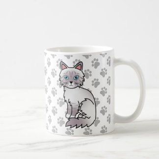 Lilac Point Tabby Birman / Ragdoll Cute Cat &amp; Paws Coffee Mug