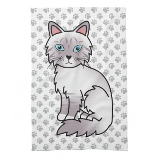 Lilac Point Tabby Birman / Ragdoll Cute Cat &amp; Paws Kitchen Towel
