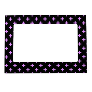 Lilac polka crosses on black magnetic frame