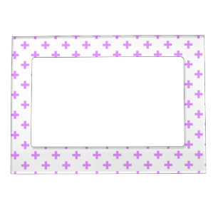 Lilac polka crosses on white magnetic frame