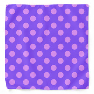 Lilac polka dots on periwinkle bandana