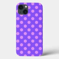 Lilac polka dots on periwinkle Case-Mate iPhone ca