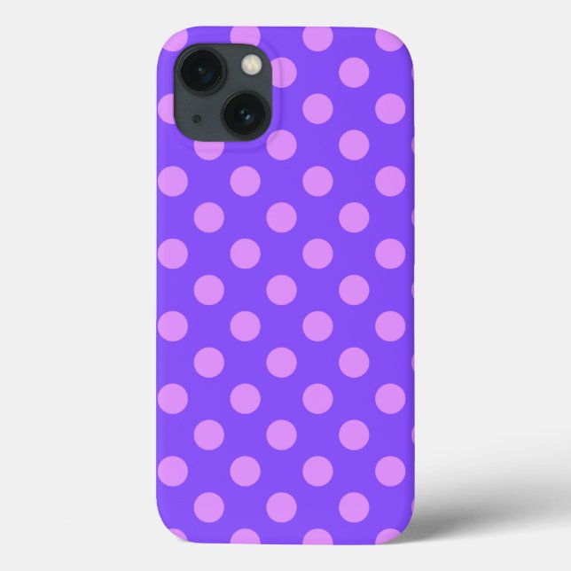 Lilac polka dots on periwinkle Case-Mate iPhone ca Case-Mate iPhone Case (Back)