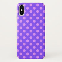 Lilac polka dots on periwinkle