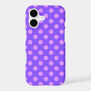 Lilac polka dots on periwinkle iPhone 17 case