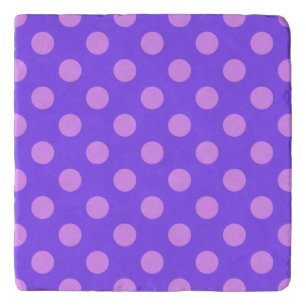 Lilac polka dots on periwinkle trivet