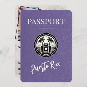 Lilac Puerto Rico Passport Save The Date