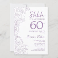 Lilac Purpl White Botanical Surprise 60th Birthday