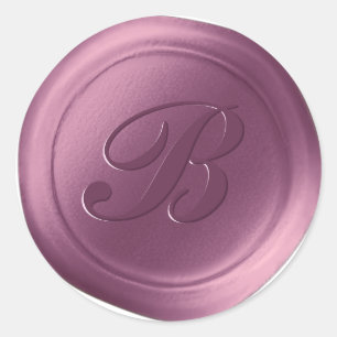 Lilac Purple 1 Letter Monogram Wax Seal Stickers