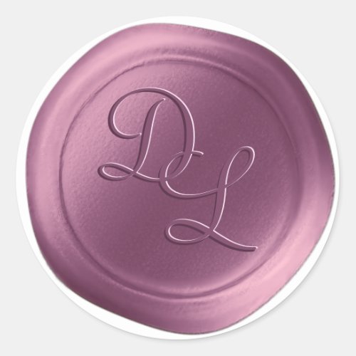 Lilac Purple 2 Letter Monogram Wax Seal Stickers