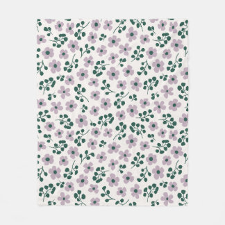Lilac Purple Aesthetic Cute Mini Groovy Flowers Pa Fleece Blanket
