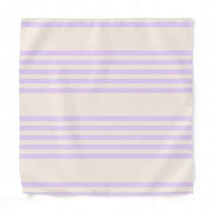 Lilac purple and beige five stripes pattern bandana