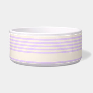 Lilac purple and beige five stripes pattern bowl