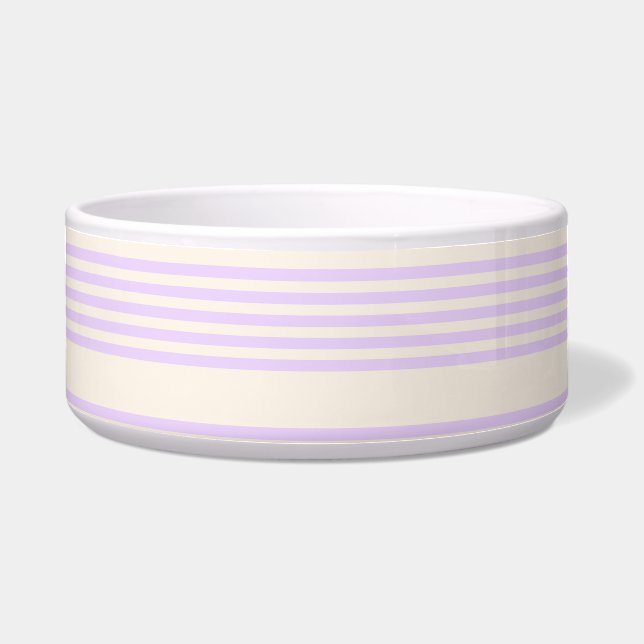 Lilac purple and beige five stripes pattern bowl (Front)