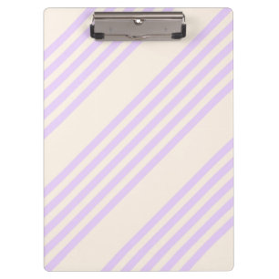 Lilac purple and beige five stripes pattern clipboard