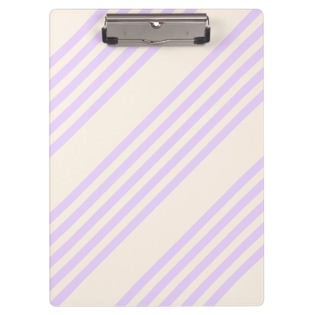 Lilac purple and beige five stripes pattern clipboard (Front)
