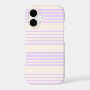 Lilac purple and beige five stripes pattern iPhone 17 case