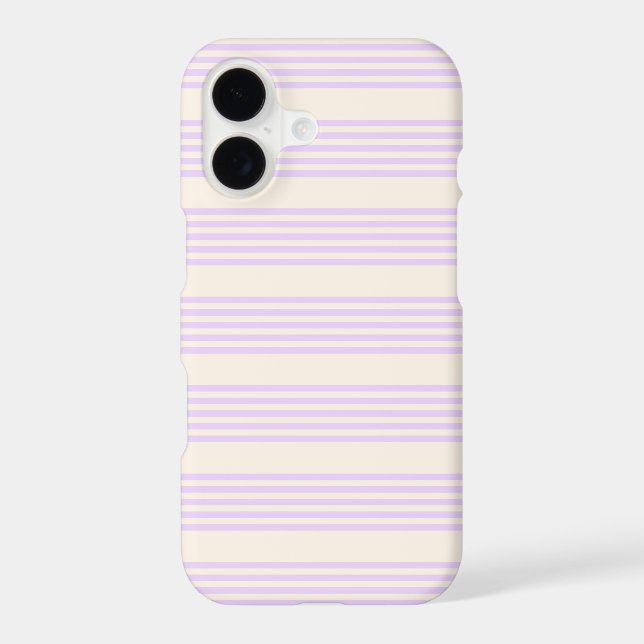 Lilac purple and beige five stripes pattern iPhone case (Back)