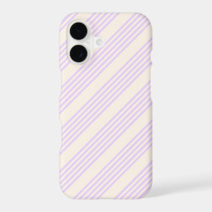Lilac purple and beige five stripes pattern iPhone 17 case