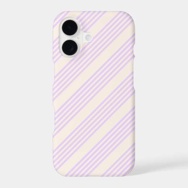 Lilac purple and beige five stripes pattern iPhone case (Back)