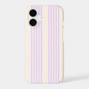 Lilac purple and beige five stripes pattern iPhone 17 case