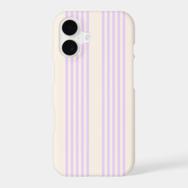 Lilac purple and beige five stripes pattern iPhone case (Back)