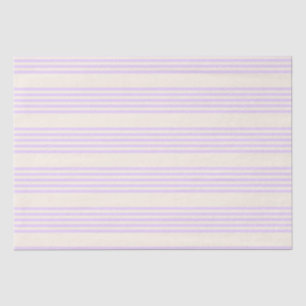 Lilac purple and beige five stripes pattern tissue paper