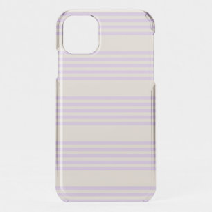 Lilac purple and beige five stripes pattern iPhone 11 case