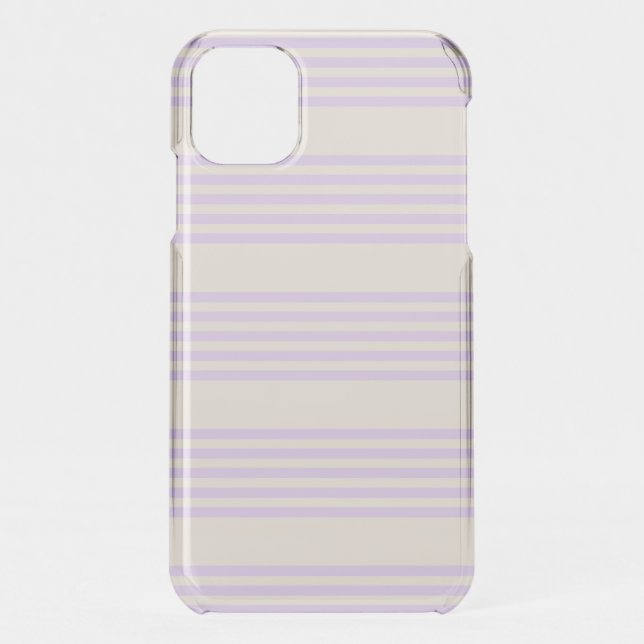Lilac purple and beige five stripes pattern uncommon iPhone case (Back)