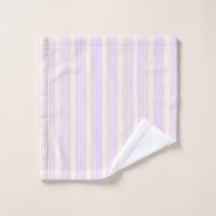 Lilac purple and beige five stripes pattern wash cloth