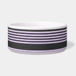 Lilac purple and charcoal five stripes pattern bowl<br><div class="desc">Lilac purple and charcoal five stripes pattern</div>