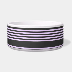 Lilac purple and charcoal five stripes pattern bowl