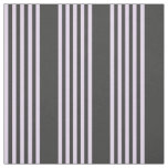 Lilac purple and charcoal five stripes pattern fabric