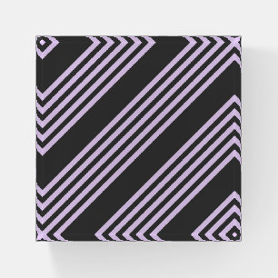 Lilac purple and charcoal five stripes pattern paperweight