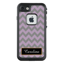 Lilac Purple and Grey Chevron Pattern, LifeProof FRĒ iPhone 7 Case