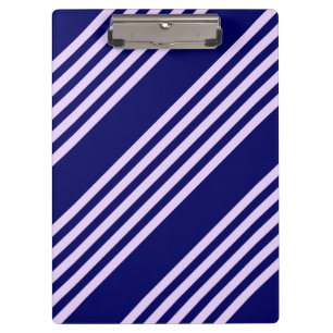 Lilac purple and navy blue five stripes pattern clipboard
