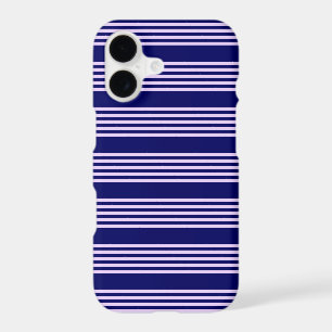 Lilac purple and navy blue five stripes pattern iPhone 17 case