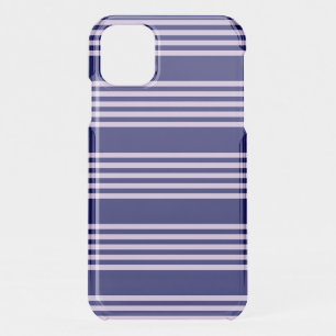 Lilac purple and navy blue five stripes pattern iPhone 11 case