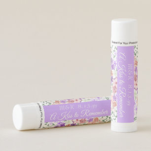 Lilac Purple and Peach Rose Bouquet Wedding Lip Balm