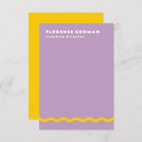 Lilac Purple and Sunny Yellow Wavy Frame Personal Thank You Card