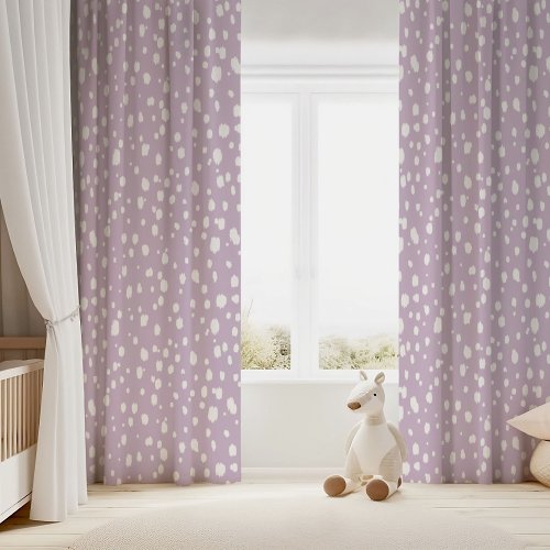 Lilac Purple and White Abstract Dots Blackout Curtains