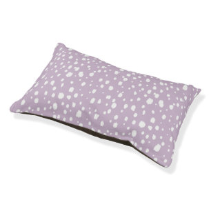 Lilac Purple and White Abstract Dots Pet Bed